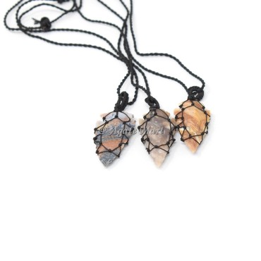 Indian Agate Arrowheads Necklace