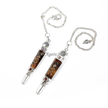 Tiger Eye Seven Chakra 3pcs Pendulums