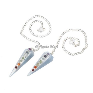 Angelite Seven Chakra Pendulums