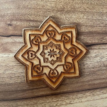 Mandala Pentagram Engraved MDF Grid