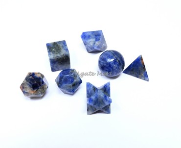 Sodalite Sacred 7 pcs Geometry  Set
