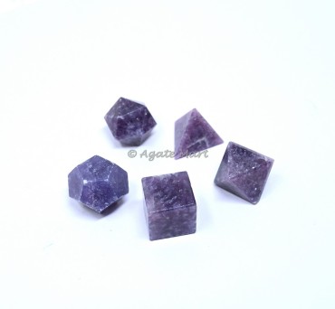 Lepidolite Sacred 5 pcs Geometry  Set