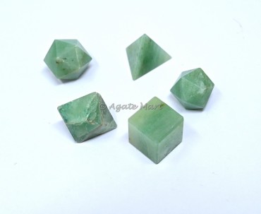 Green Aventurine Sacred 5 pcs Geometry  Set