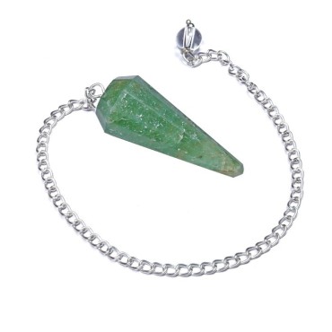 Green Aventurine 12 Faceted Pendulum