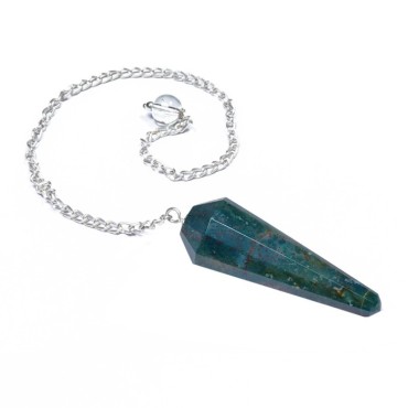 Blood Stone Faceted Pendulum