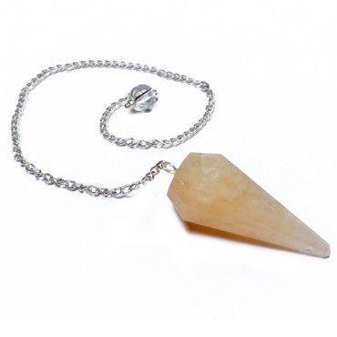 Golden Quartz 12 Faceted Pendulum