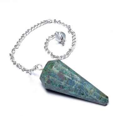 Ruby zoisite 12 Faceted Pendulum