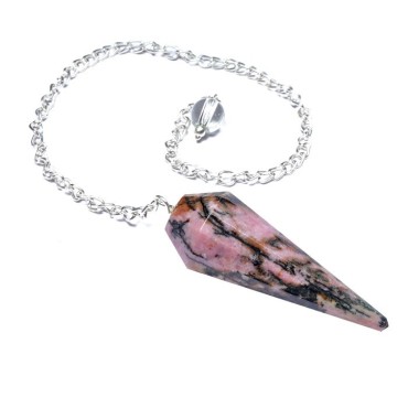 Rhodonite 12 Faceted Pendulum