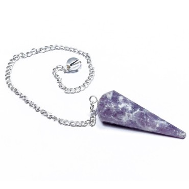 Lepidolite 12 Faceted Pendulum