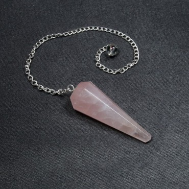 Rose Quartz 12 Faceted Pendulum
