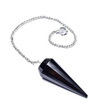 Black Obsidian $ 12 Faceted Pendulum