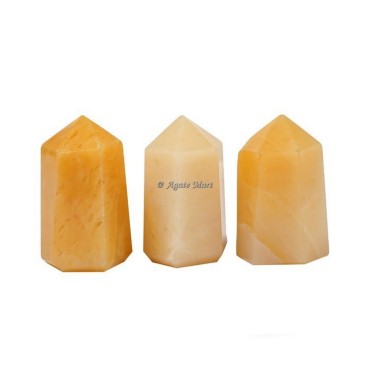 Golden Quartz Faceted Obelisk