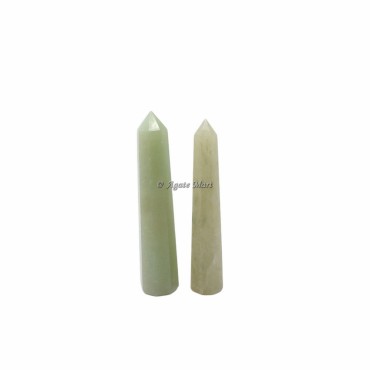 Green Aventurine Faceted Obelisk