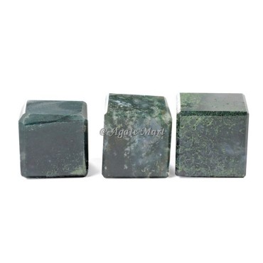 Moss Agate Crystal Cube