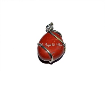 Blood Stone Tumble Wire Wrap Pendant