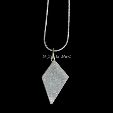 Kite Shape Druzy Crystals Pendant