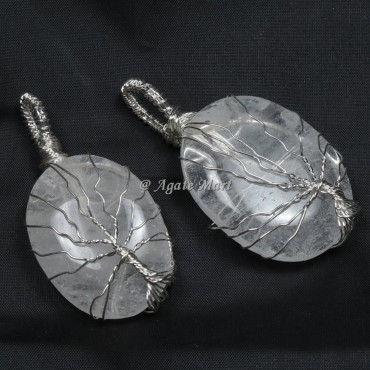 Tree Of Life Crystal Quartz Pendant
