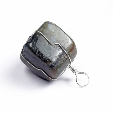 Labradorite Tumbled Pendant with Wraped