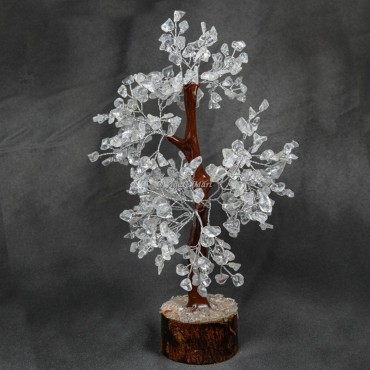 Crystal Quartz Mseal 300 Chips Silver Wire Tree