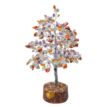 Multi Stone 300 Chips Silver Wire Tree