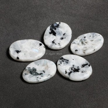 Rainbow Moonstone Thumb Worry Stone