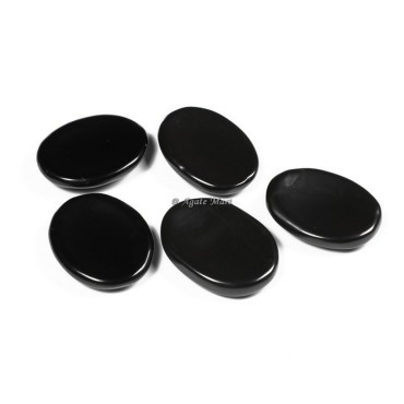 Black Agate Thumb Worry Stone