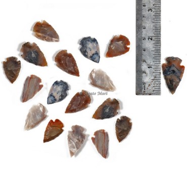 Hand Knapped Agate Arrowheads 1 Inch