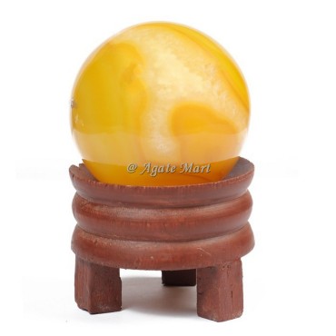 Yellow Onyx Crystals Sphere