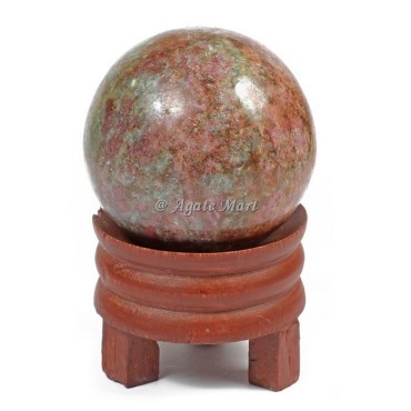 Ruby Zoisite Crystals Sphere
