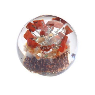 Red Jasper Stones in Orgonite Crystals Sphere