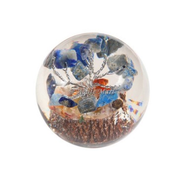 Lapis Lazuli Stones in Orgonite Crystals Sphere