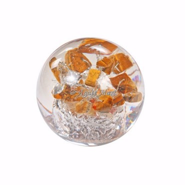 Tiger Eye Stones in Orgonite Crystals Sphere
