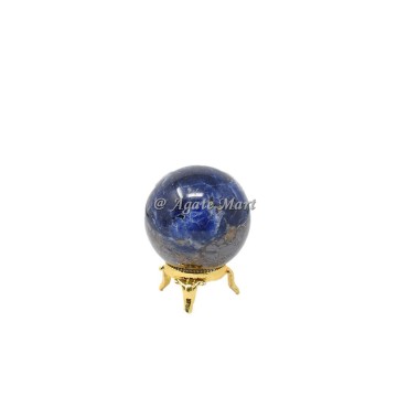 Dark Apatite Crystals Sphere With Brass Stand
