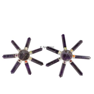 Amethyst Seven Pencils Crystals Energy Generator