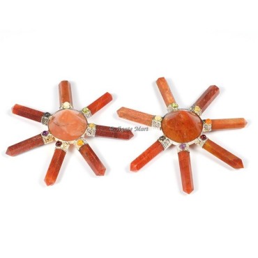 Peach Aventurine with Seven Chakra Stones Energy Generator