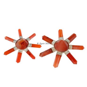 Carnelian Seven Pencils Crystals Energy Generator