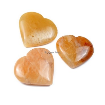 Golden Quartz Puffy Heart