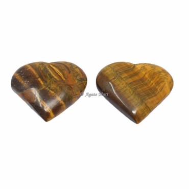 Tiger Eye Puffy Hearts