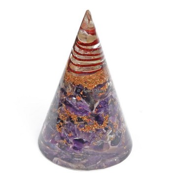 Amethyst Healing Energy Orgone Cone