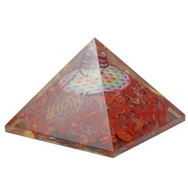 Red Jasper Flower Of Life Printed Orgonite Crystals Pyramid