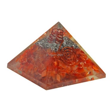 Red Carnelian Orgonite Crystals Pyramid