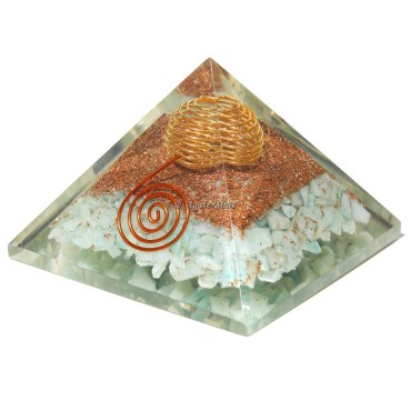 Amazonite Orgone Healing Pyramid