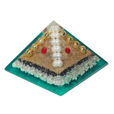 Howlite Orgone Pyramid with Metal Ball