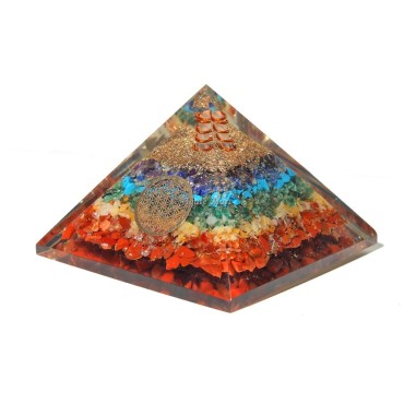 Seven Chakra Healing Orgone Pyramid