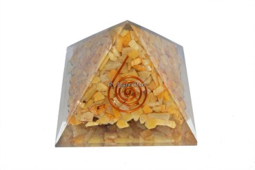 Yellow Aventurine with Choko Reiki EMF Protection Orgonite Pyramid Crystal Pyramids