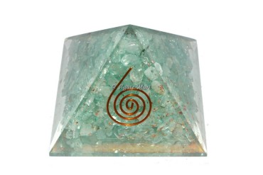 Aquamarine Crystals Dyed EMF Protection Orgonite Pyramid