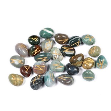 Mix Fancy Agate Rune Set