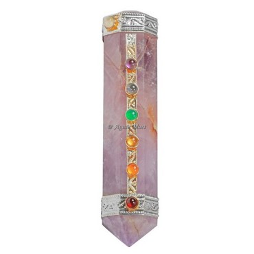 Amethyst with Seven Chakra Healing Stick Wand