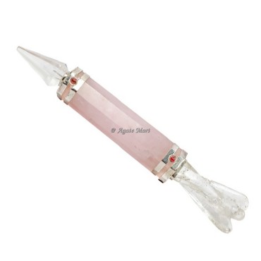 Rose Quartz with Angel Healing Stick Wand