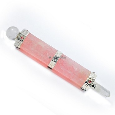 Rose Quartz with Crystal Ball Healing Stick Wand